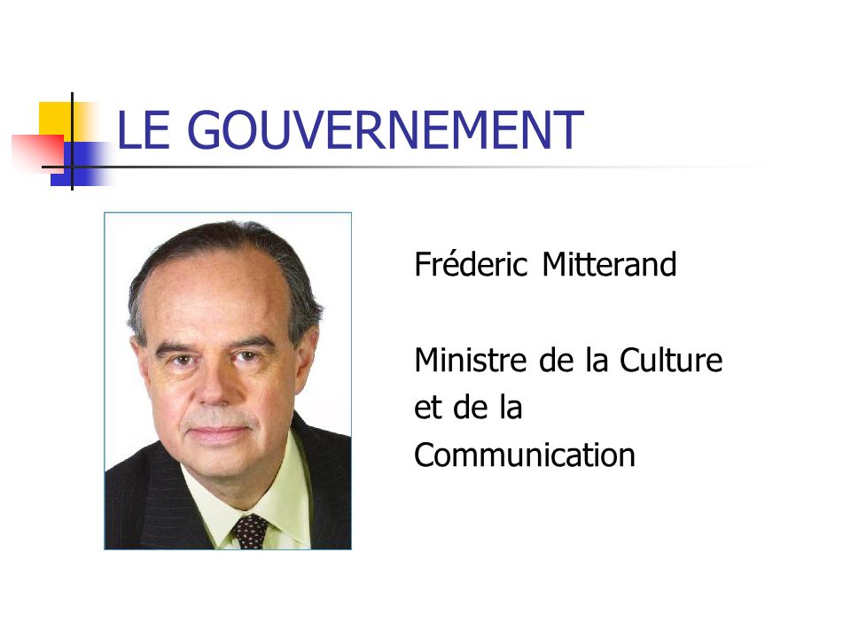 Fréderic Mitterand Ministre de la Culture et de la Communication