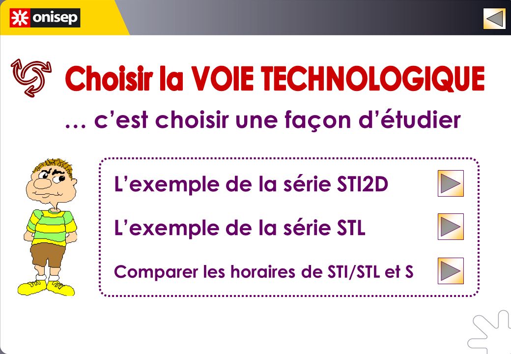 … cest choisir une façon détudier Lexemple de la série STI2D Lexemple de la série STL Comparer les horaires de STI/STL et S