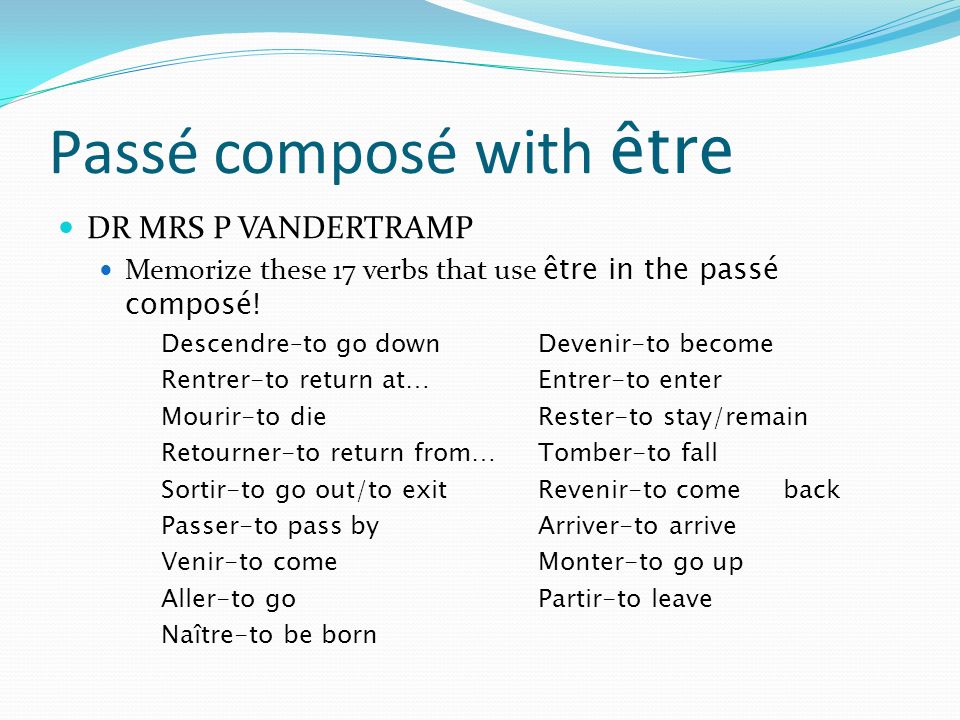 Verb essayer passe compose.