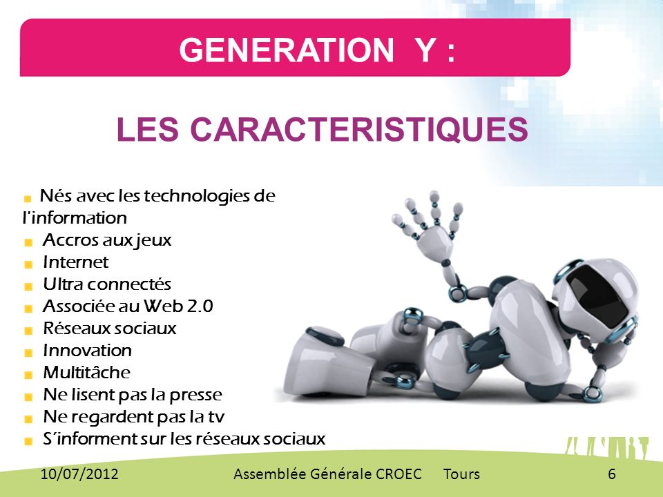 Génération y caractéristiques