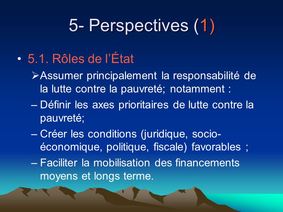 5- Perspectives (1) 5.1.