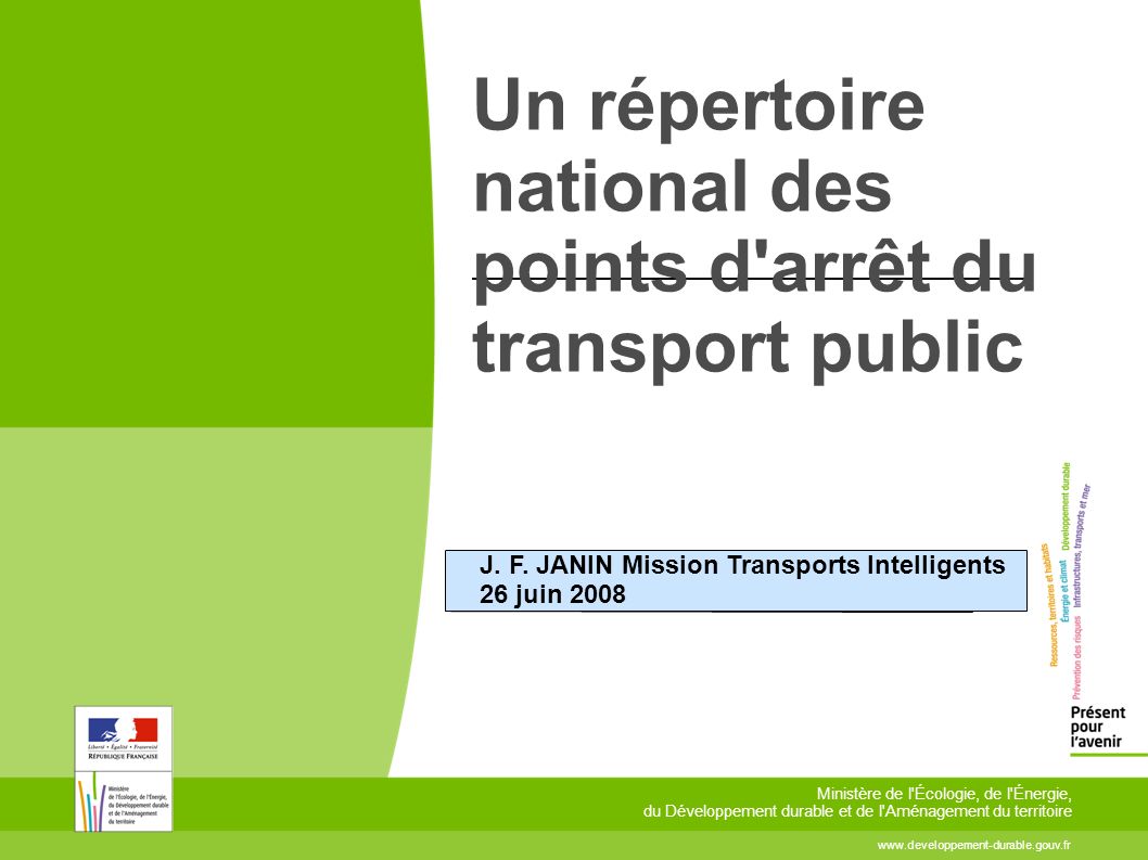 Un répertoire national des points d arrêt du transport public J.