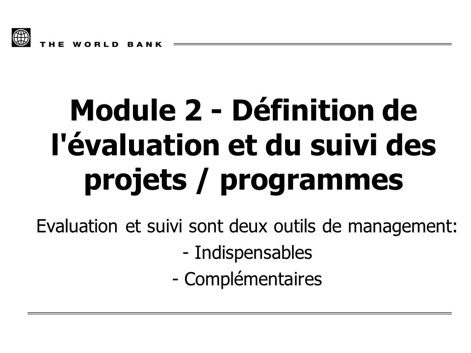 Définition suivi évaluation