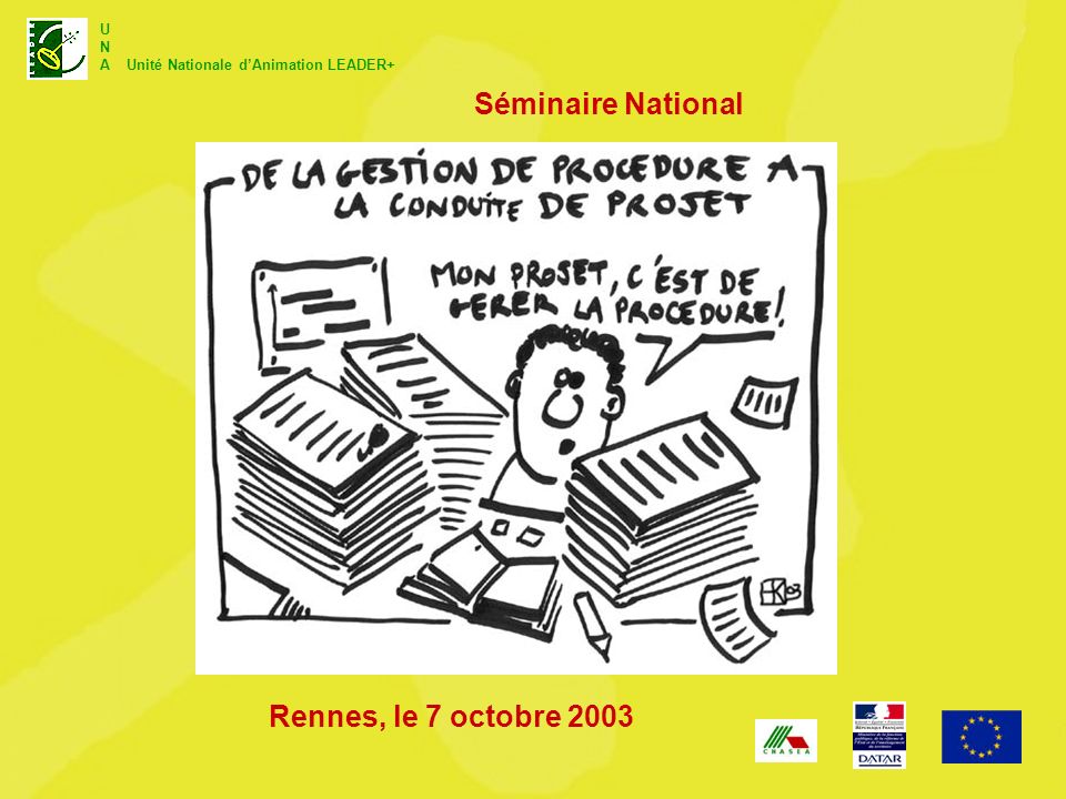 U N A Unité Nationale dAnimation LEADER+ Séminaire National Rennes, le 7 octobre 2003