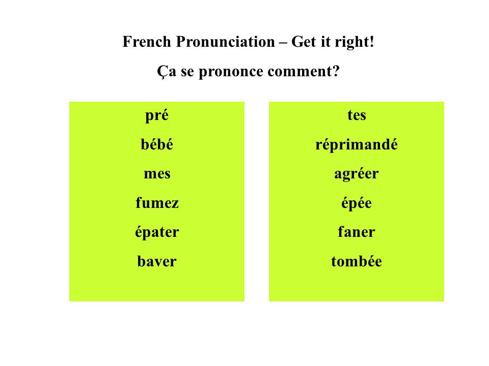 French Pronunciation – Get it right.