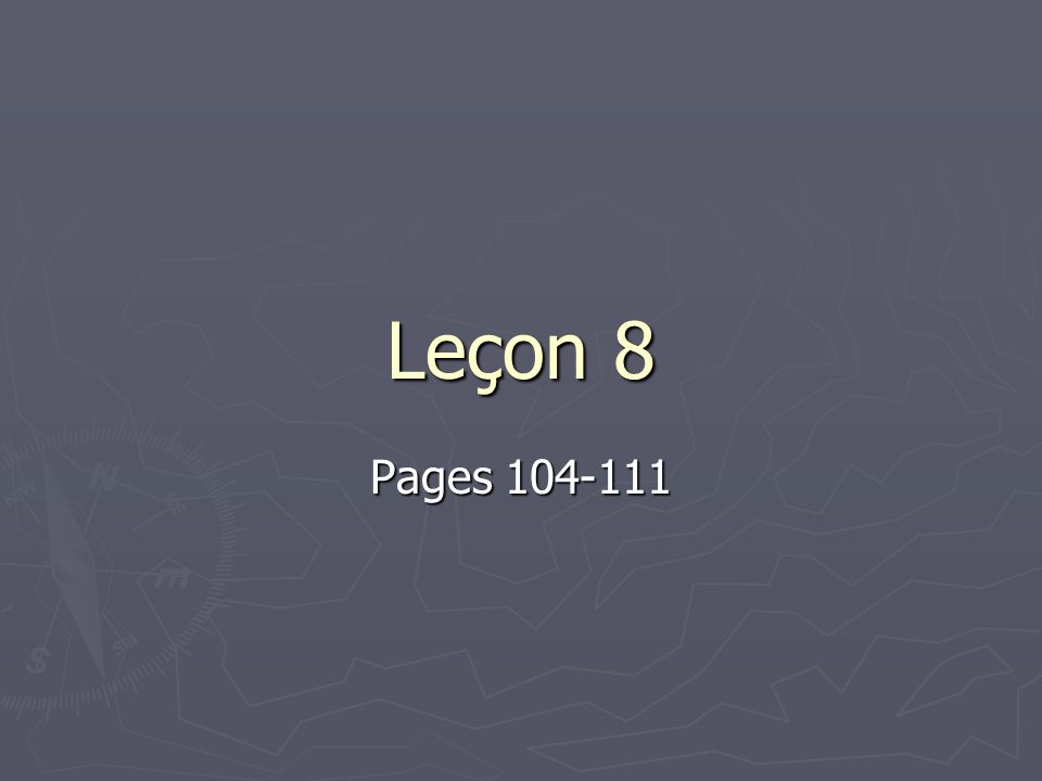 Leçon 8 Pages