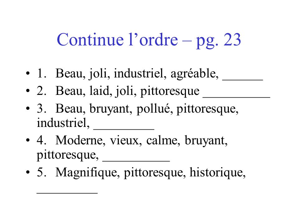 Continue lordre – pg.