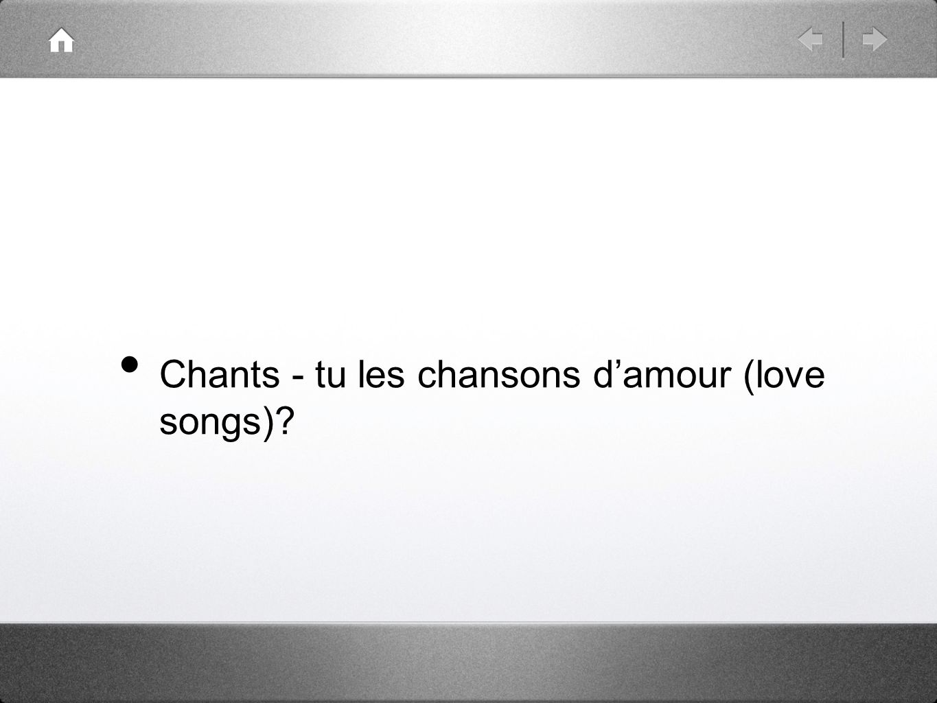 Chants - tu les chansons damour (love songs)