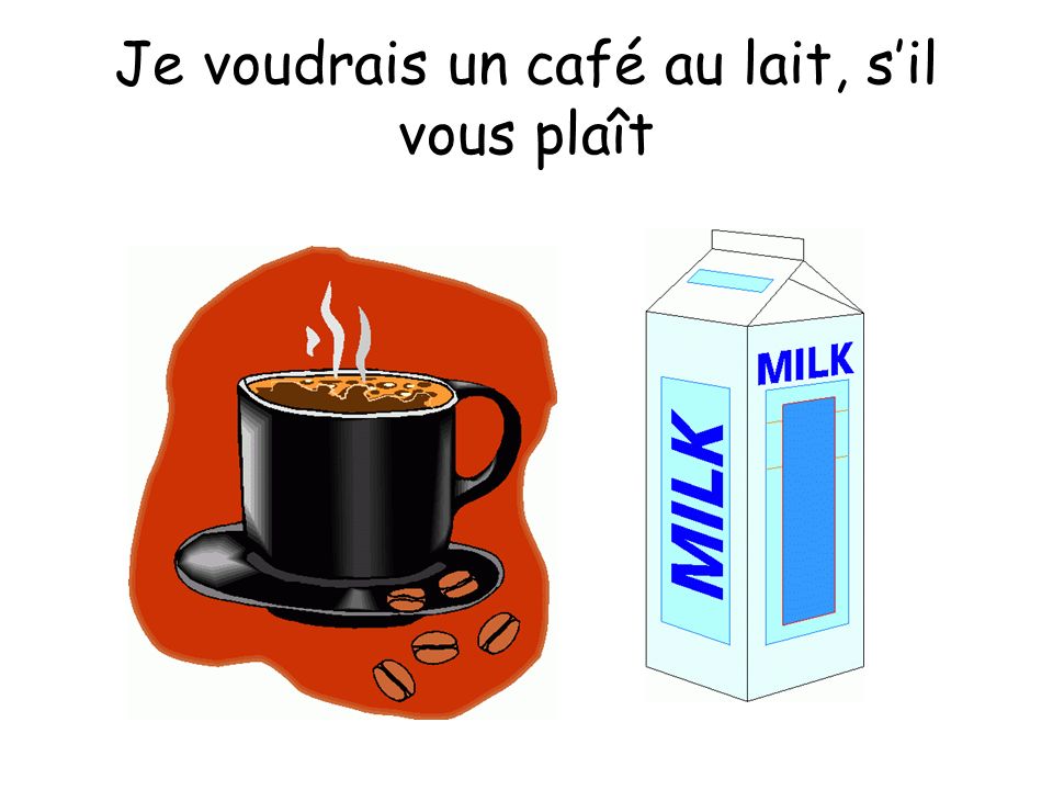 Je voudrais un café au lait, sil vous plaît