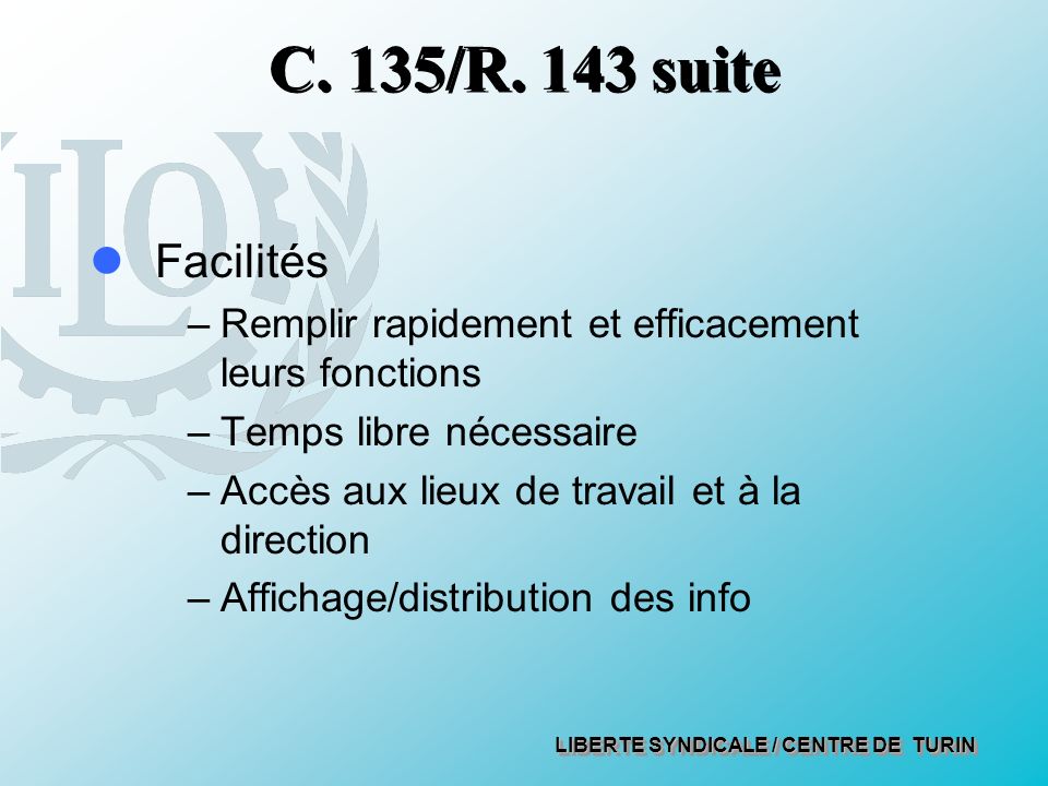 LIBERTE SYNDICALE / CENTRE DE TURIN C. 135/R.