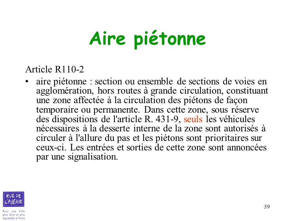 zone de rencontre hors agglomération