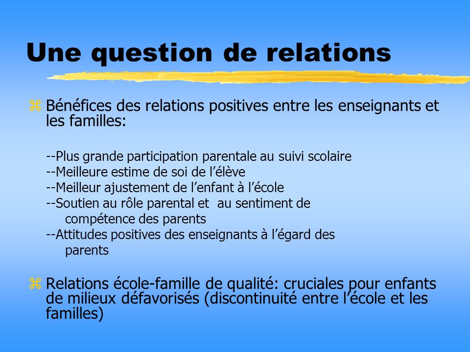 rapport rencontre parents enseignants