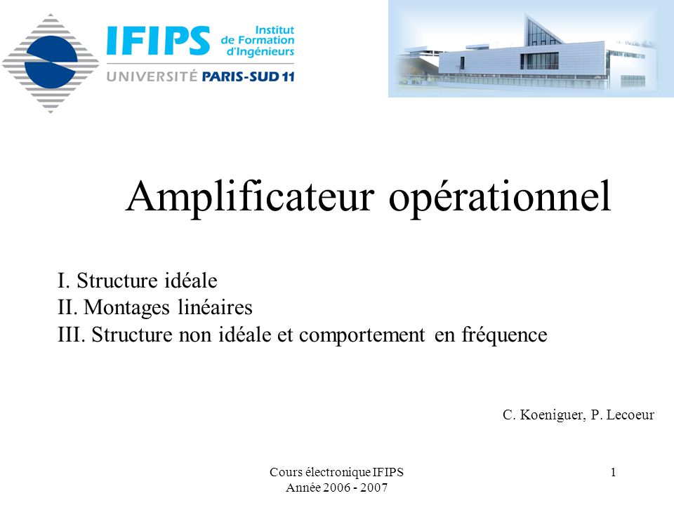 Amplificateur opérationnel cours ppt