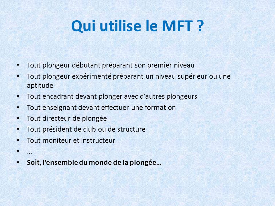 Le mémento du plongeur