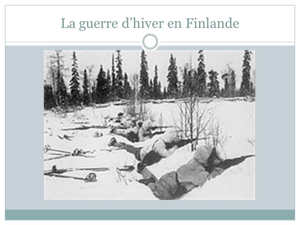 La guerre d’hiver en Finlande