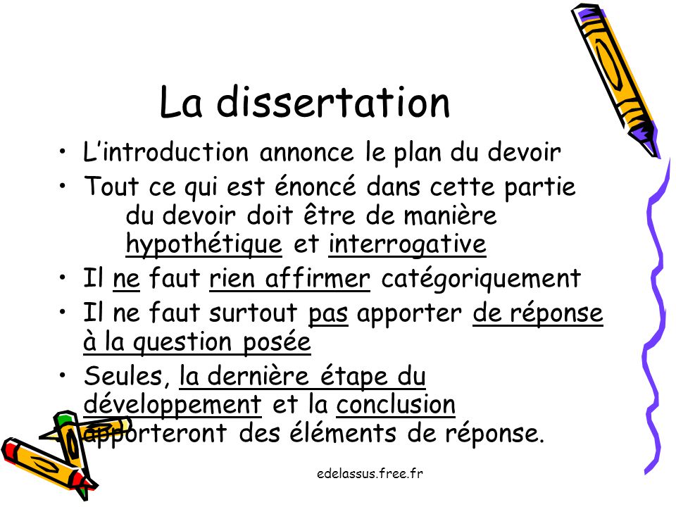 Definition de dissertation juridique