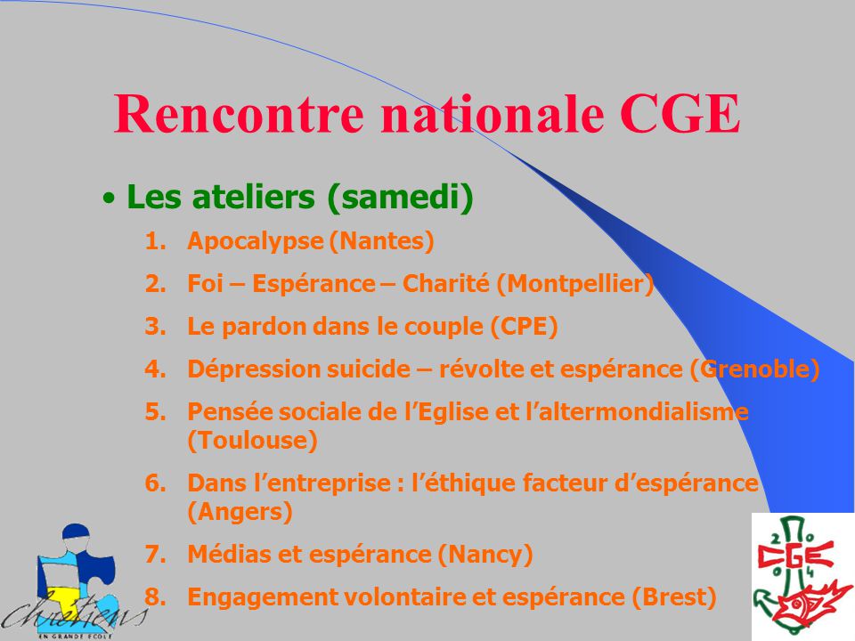 rencontre nationale cge lille