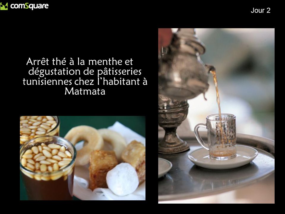 Arrêt thé à la menthe et dégustation de pâtisseries tunisiennes chez l’habitant à Matmata Jour 2