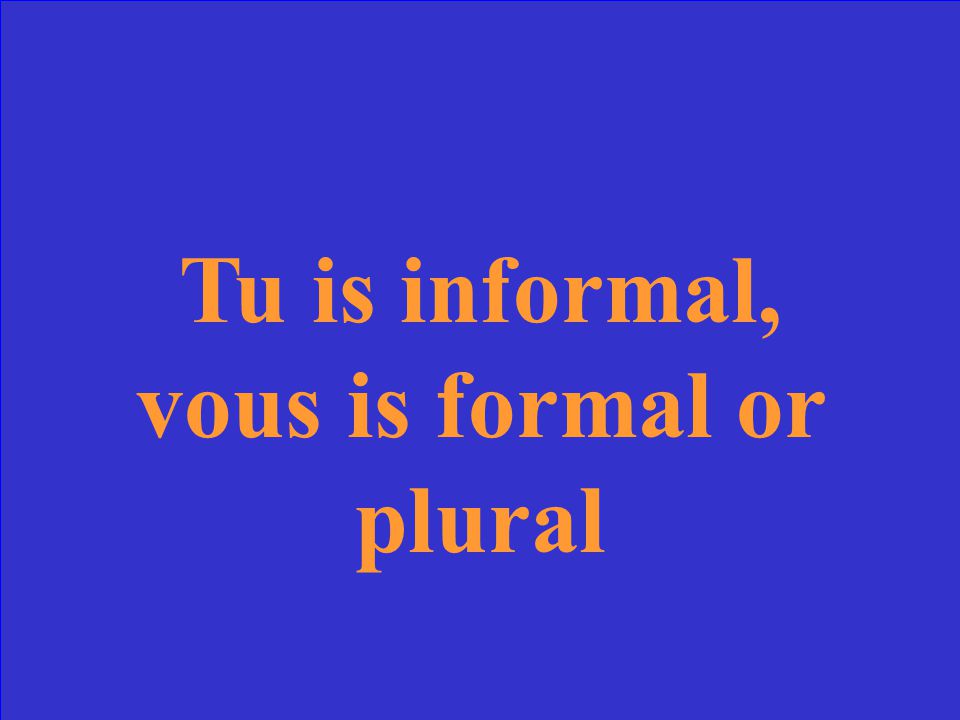 What’s the difference between tu and vous