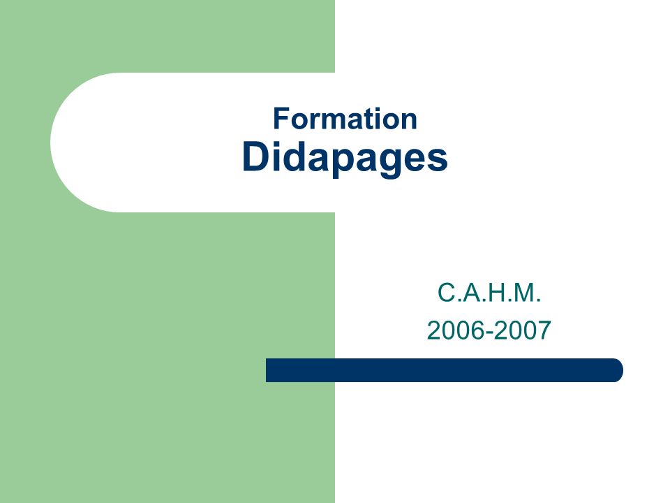 Formation Didapages C.A.H.M