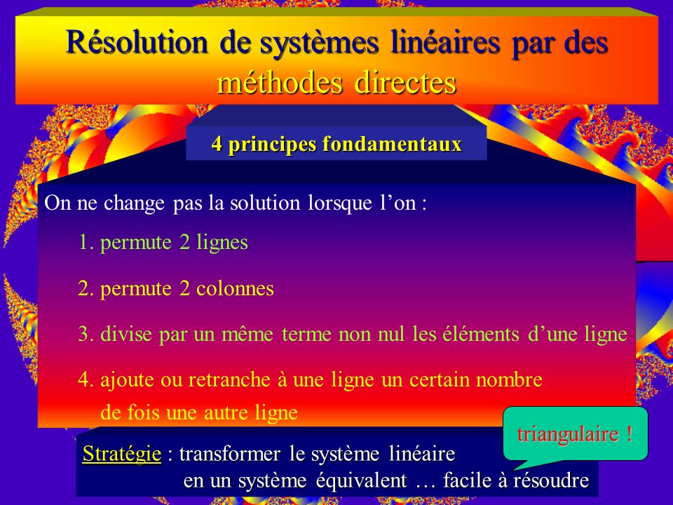 des lineaire systeme resolution