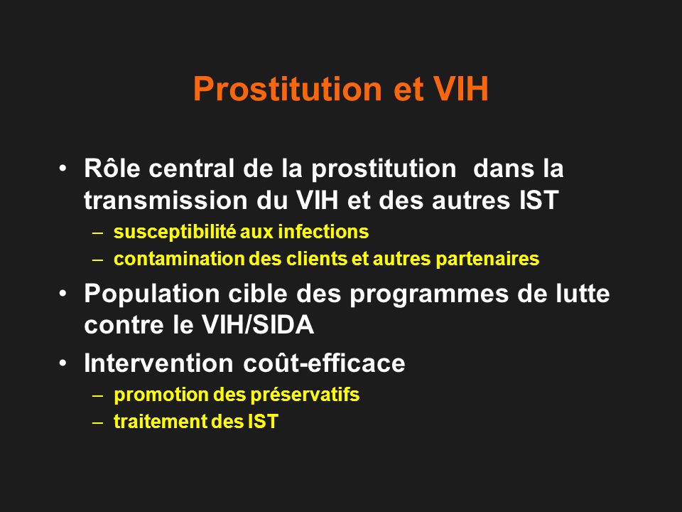 transmission vih prostituées