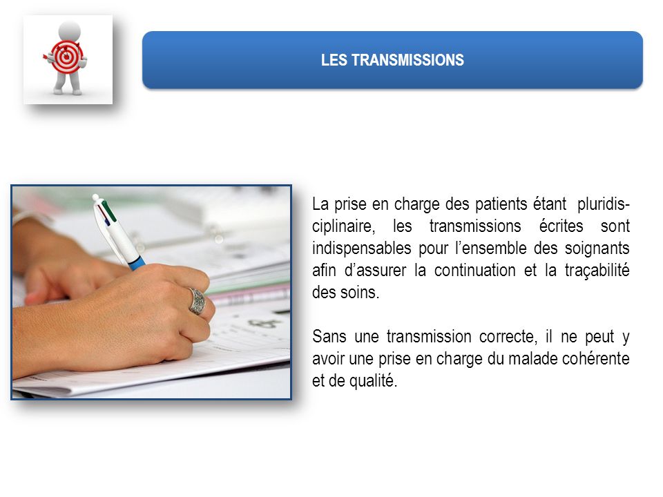Transmission ecrite aide soignante