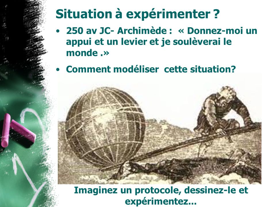 Donnez-moi un point d'appui et un levier je soulèverai le monde
