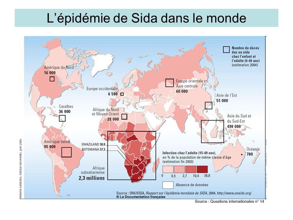 Lépidémie de Sida dans le monde