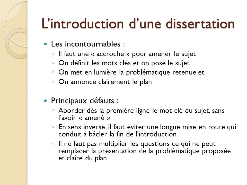 comment amener le sujet dans une dissertation