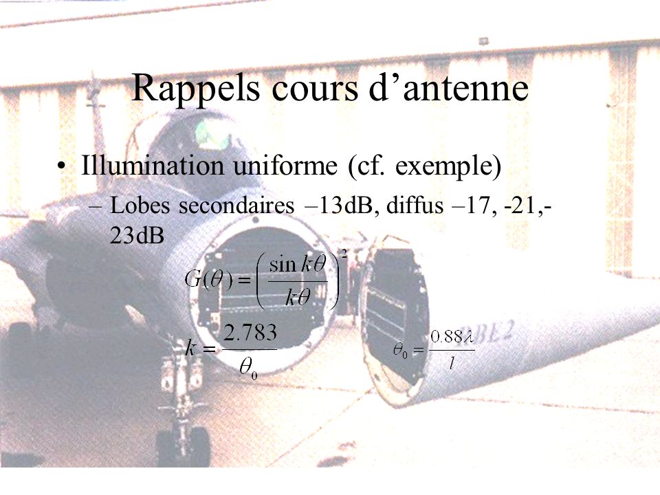 Rappels cours dantenne Illumination uniforme (cf.
