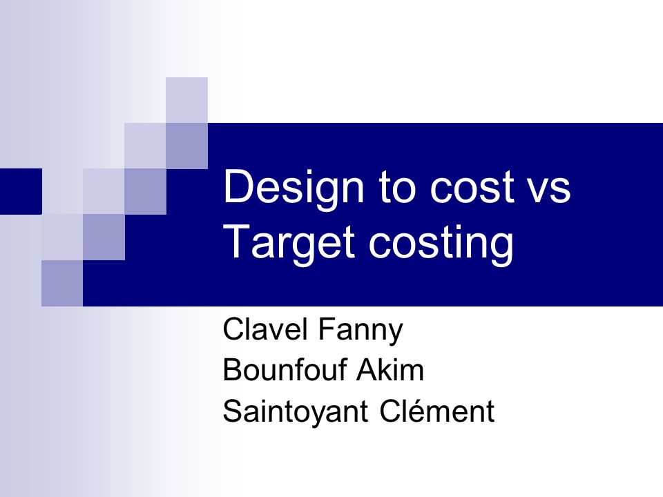 Target costing nissan ppt #9