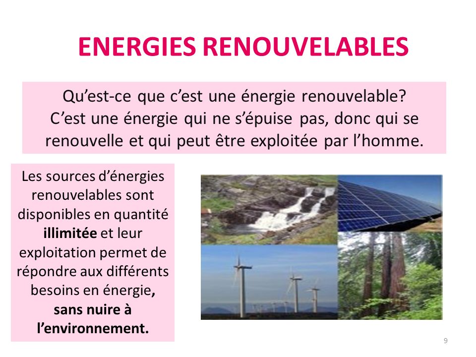 Resultado de imagen de les énergie renouvelable