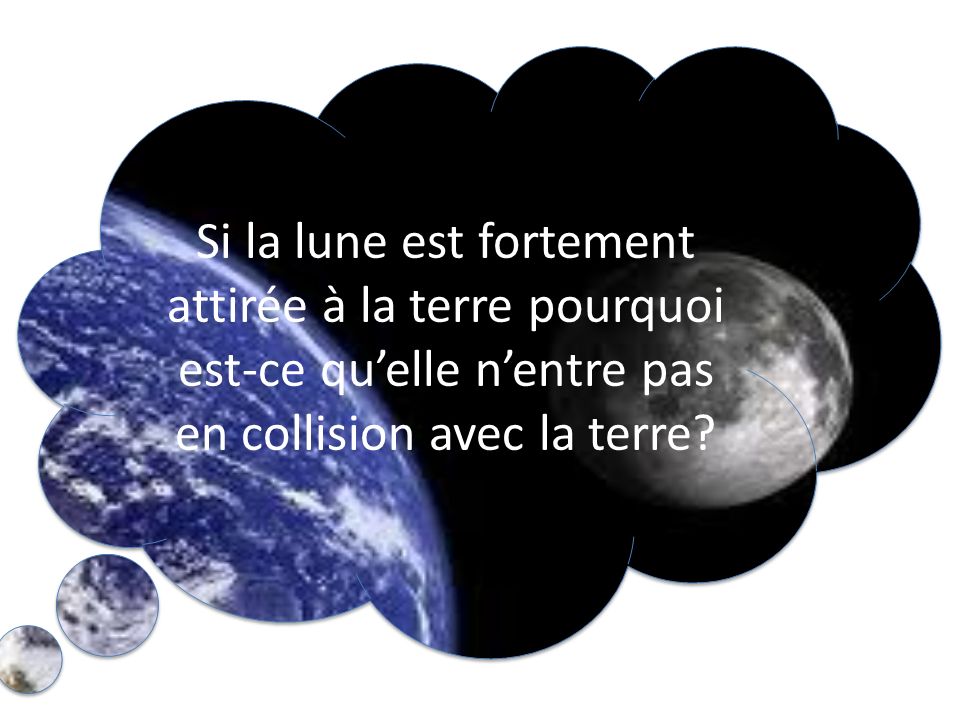 Si la lune est fortement attirée à la terre pourquoi est-ce qu’elle n’entre pas en collision avec la terre