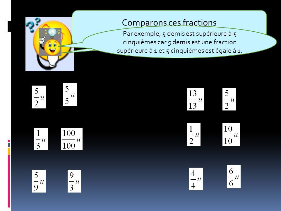 exemple de fraction egale a 1