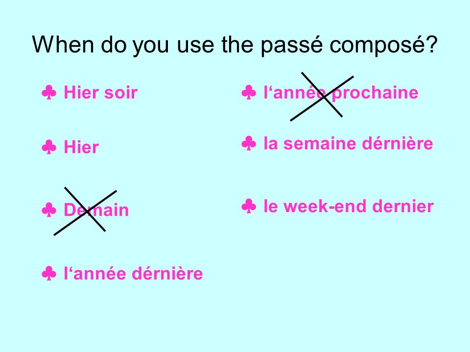When do you use the passé composé.