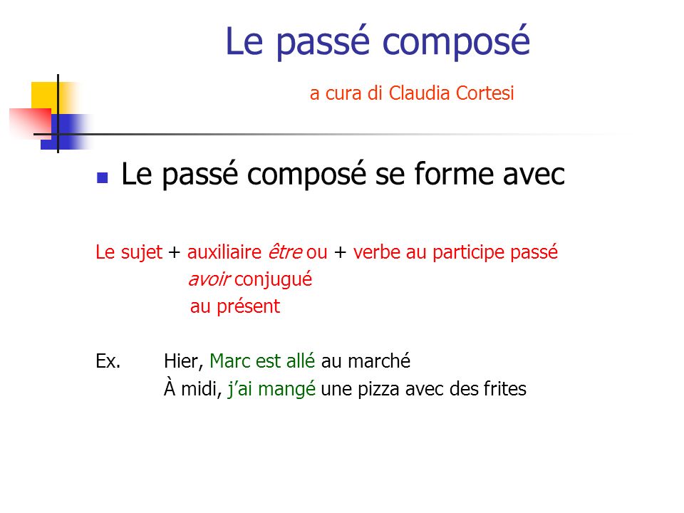 verbe rencontrer au passé composé