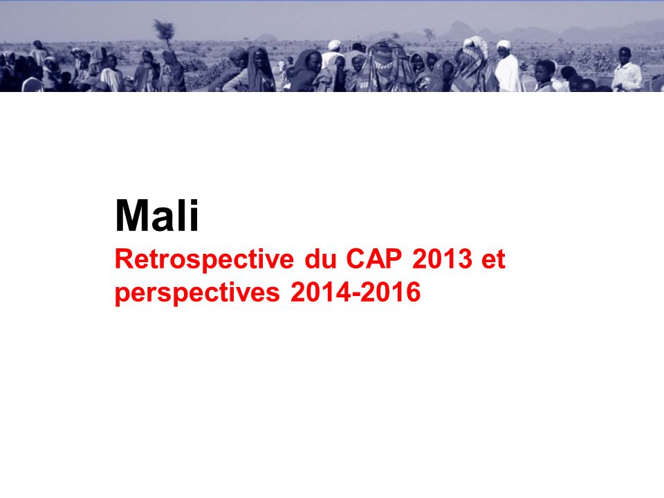 Mali Retrospective du CAP 2013 et perspectives