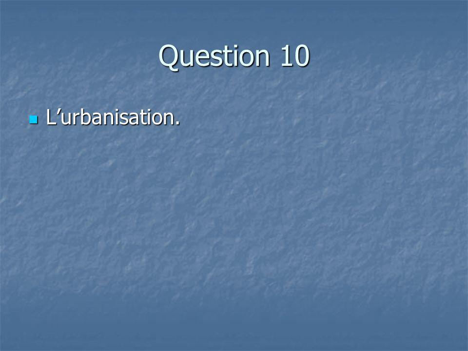 Question 10 Lurbanisation. Lurbanisation.