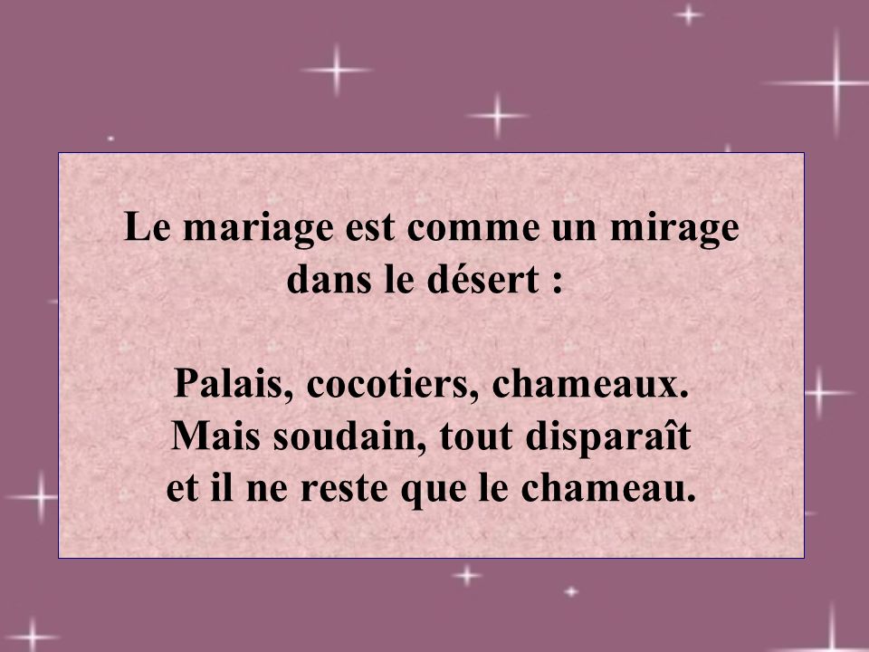 amour rend aveugle le mariage