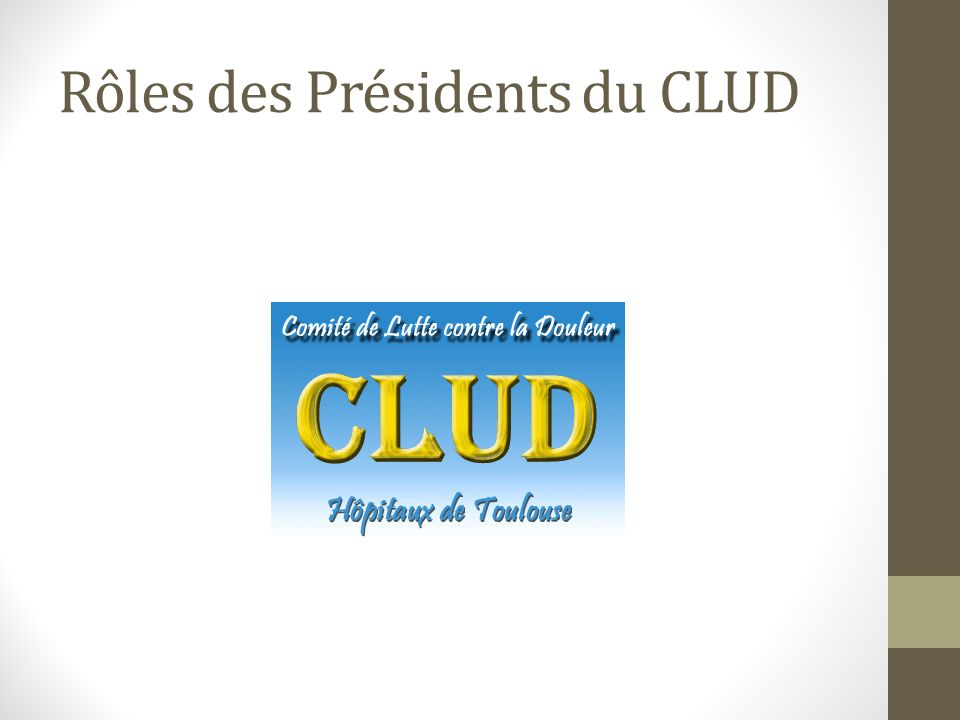 Rôles des Présidents du CLUD