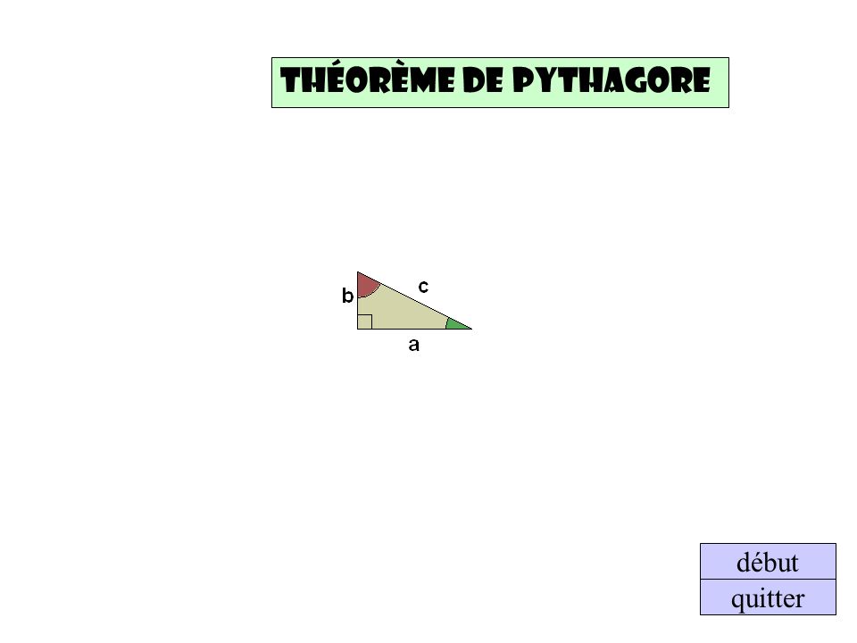 Théorème de Pythagore début quitter
