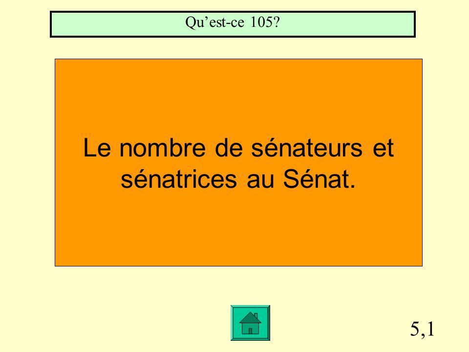 5,1 Le nombre de sénateurs et sénatrices au Sénat. Quest-ce 105