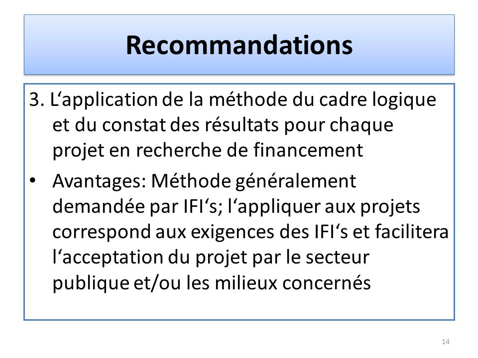 Recommandations 3.