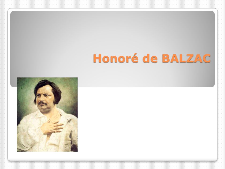 Honoré de BALZAC