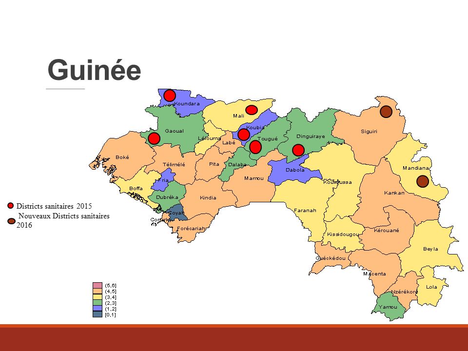 Guinée Districts sanitaires 2015 Nouveaux Districts sanitaires 2016