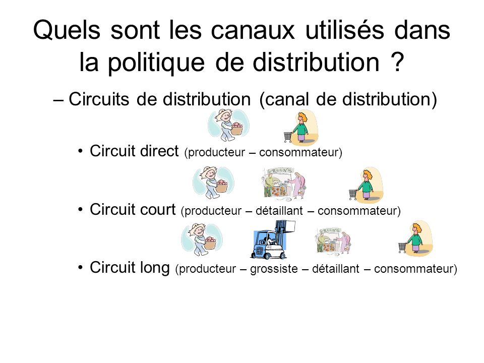 Quels sont les canaux utilisés dans la politique de distribution .
