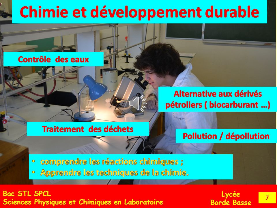 Bac STL SPCL Sciences Physiques et Chimiques en Laboratoire Lycée Borde Basse 6