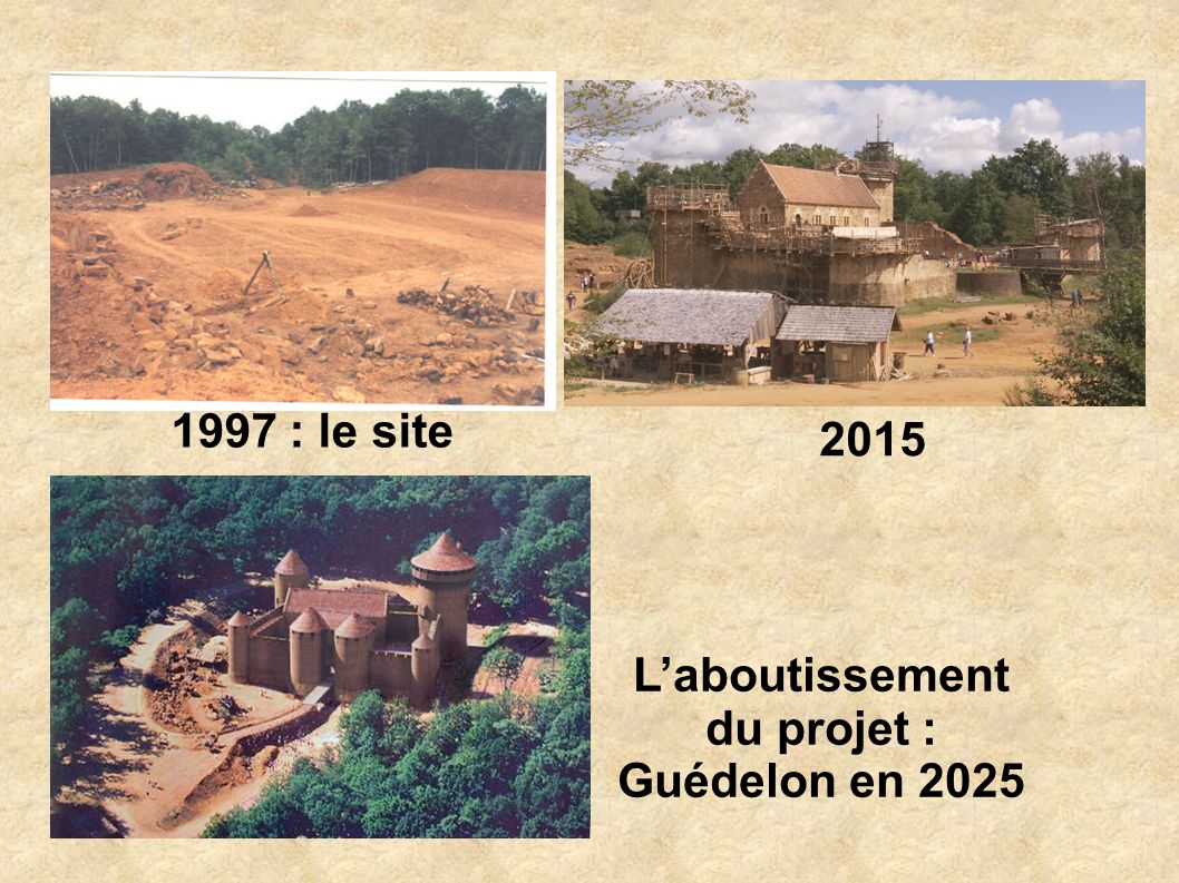 1997 : le site 2015 L’aboutissement du projet : Guédelon en 2025