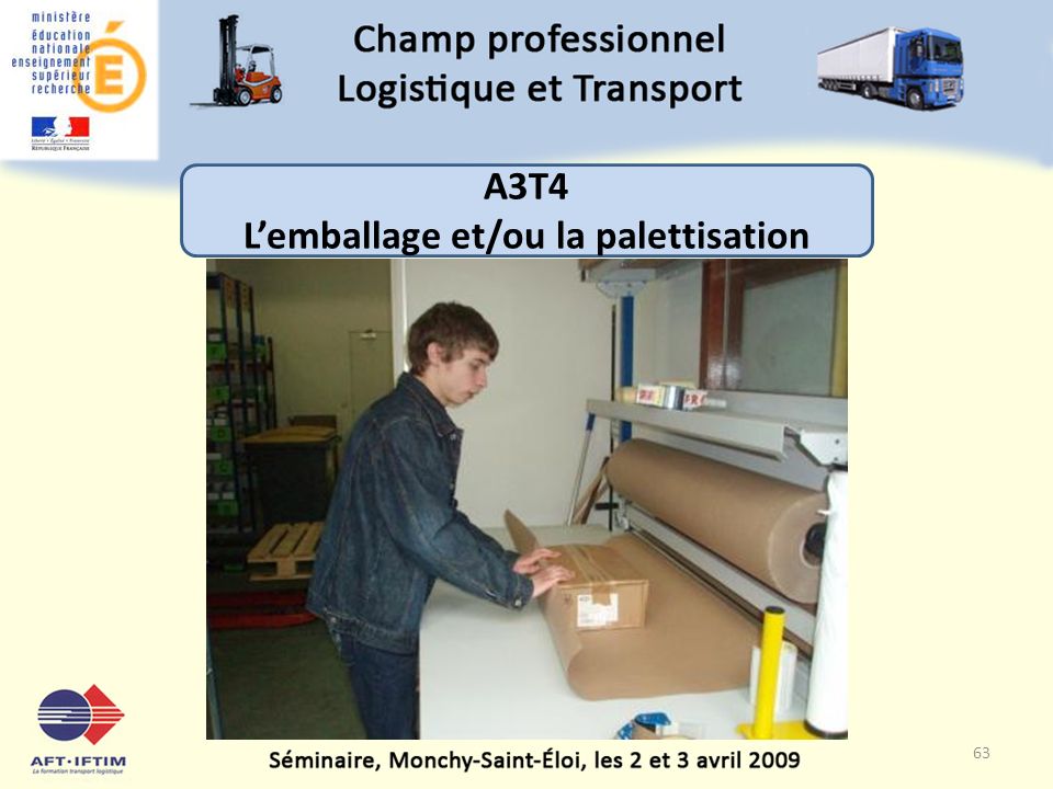 A3T4 L’emballage et/ou la palettisation 63